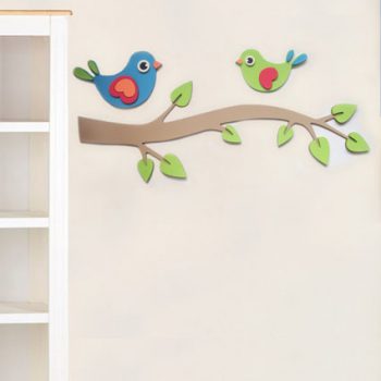 Pianka Ptaszki na gałęzi - dekoracja do pokoiku dziecięcego